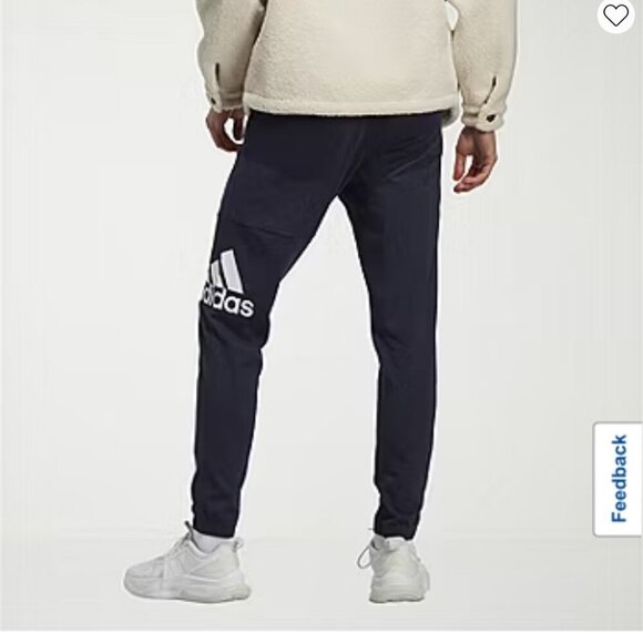 Adidas men's navy essential 100% cotton logo joggers size medium - Picture 1 of 12